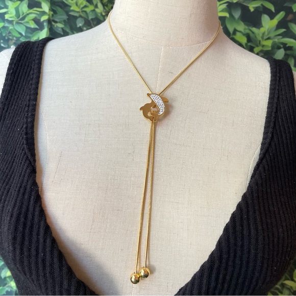 GOLD/ SILVER Dolphin 🐬 Eternity Lariat Necklace - Picture 10 of 11